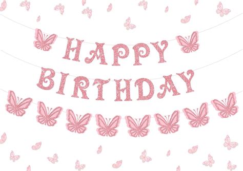 Butterfly Birthday Banner for Girls Butterfly Happy Birthday ...