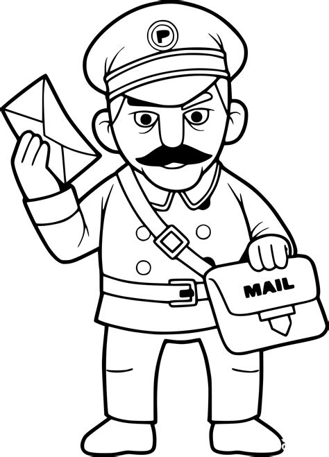 Postman Colouring Pages 的图像结果