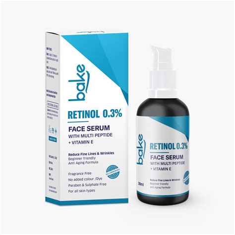 BAKE 0.3% Retinol Face Serum with Multi Peptides for Anti Aging & Skin ...