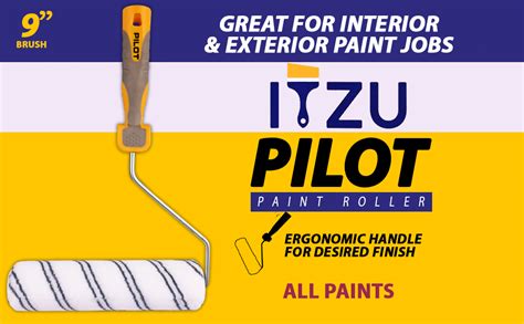 ITZU Pilot Paint Roller 9 Inch Wall Painting Brush Smooth Finish ...