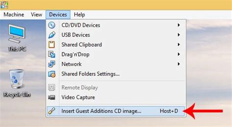 Insert Guest Additions VirtualBox 的图像结果
