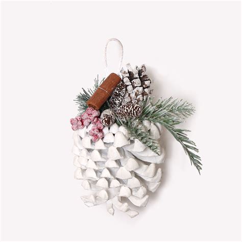 Buy White Pine Cone Ornament Online | Xmas Tree Ornaments | The Maeva Store