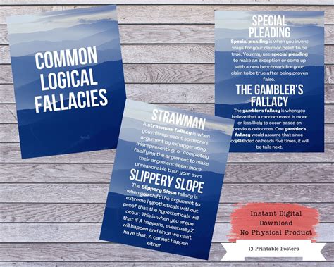 Logical Fallacies Printable Poster Set Fallacies Posters - Etsy