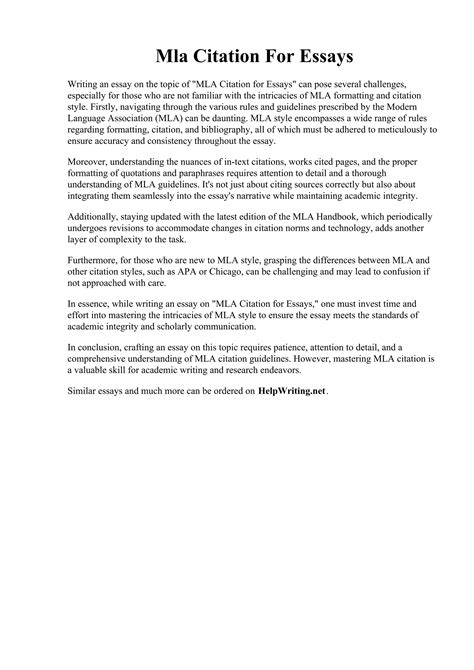 Image result for MLA Citation Example