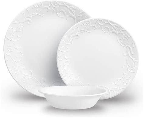 Corelle Vitrelle Glass Dinnerware, 12pc Set, New York White: Buy Online ...