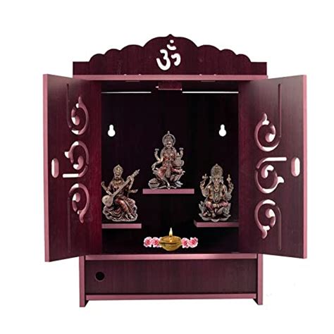 Om Shree Wooden Readymade Wall Hanging Puja Temple for Home God Stand ...