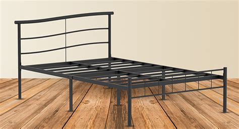 Amazon Brand - Solimo Rame Metal Double Size Bed, Black (Glossy Metal ...