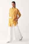 Buy Mustard Collared Yellow Drawstring Shirt For Women by THREE Online ...
