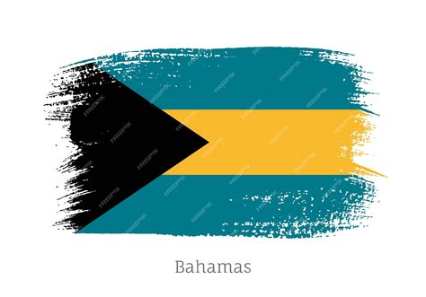 Premium Vector | Bahamas islands official flag in shape of paintbrush ...