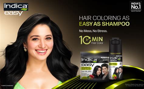 Indica 10-Minute Hair Color Shampoo | Free | Ammonia-Free with 5 Herbal ...