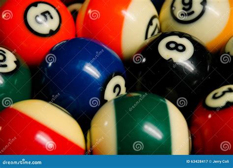 Pool Balls on a Billiard Table. Stock Image - Image of felt, billiard ...