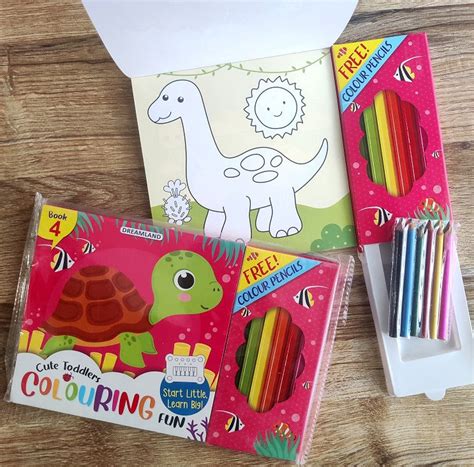 Cute Toddlers Colouring Fun Book 4 with 6 Colour Pencils by Dreamland ...
