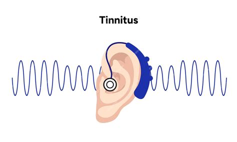 Premium Vector | Tinnitus noise in human ear buzzing and dizziness ...