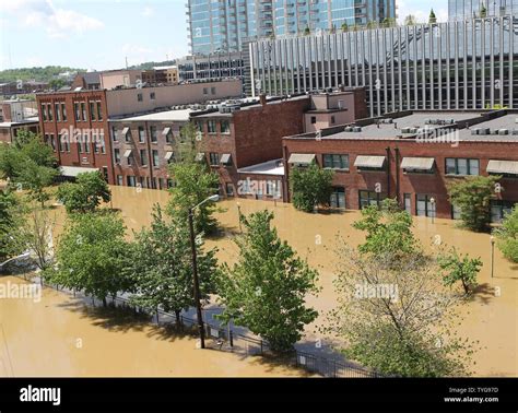 Downtown Nashville is seen following flooding from the Cumberland River ...