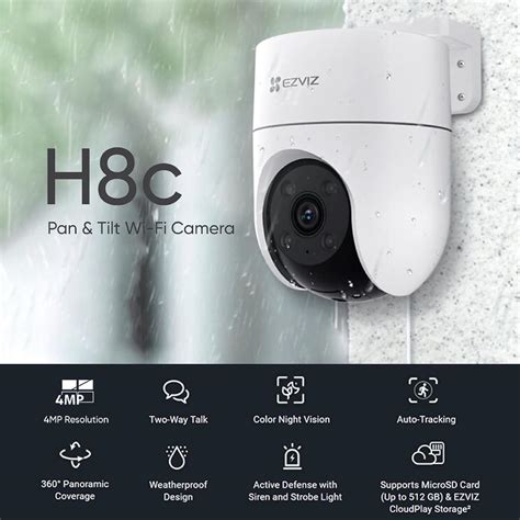 EZVIZ H8C 4MP Outdoor Pan & Tilt Wi-Fi Camera|Color Night Vision|360 ...