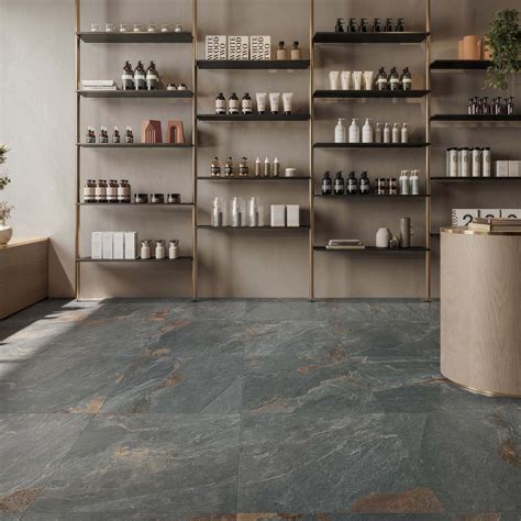 Porcelain Slate Floor Tile - Rust - Just Tiles
