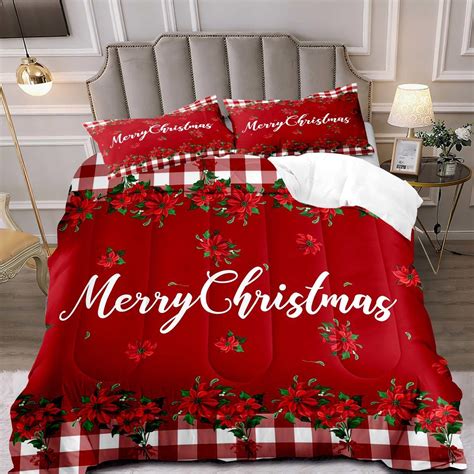 Amazon.com: LUVIVIHOME 3PCS Christmas Comforter Set Queen Size ...
