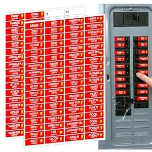 Circuit Breaker Label 0.5 x 1.5 Inch Electrical Fuse Plate ...