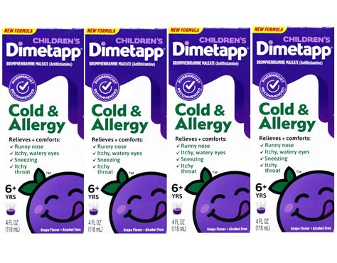 Dimetapp Children's Decongestant & Allergy Relief, Multi-Symptom, Runny ...