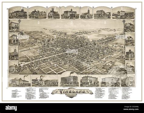 VINELAND MAP 1880’s Vintage historic Lithograph The City of Vineland ...