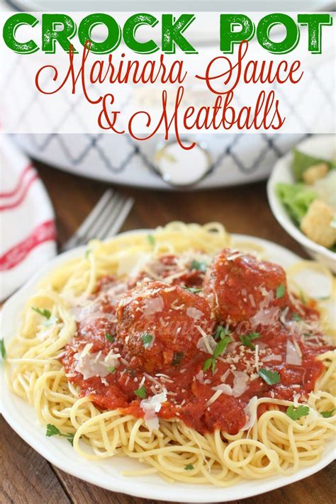 Crock Pot Marinara Sauce with Meatballs | Italian spaghetti sauce ...