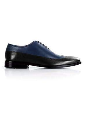 Buy RAPAWALK Men's Midnight Leather Wingtip Oxfords - UK 6.5 at Amazon.in