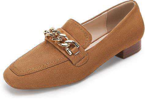 Buy Coutgo Womens Penny Loafers Shoes Fashion Low Block Heel Slip on ...