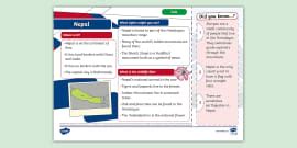 KS1 Nepal Fact Cards