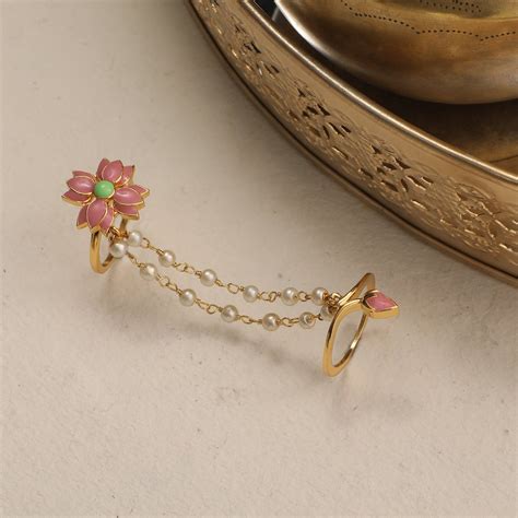 Buy Jalaja Statement Multi Finger Enamel Ring | Tarinika - Tarinika India