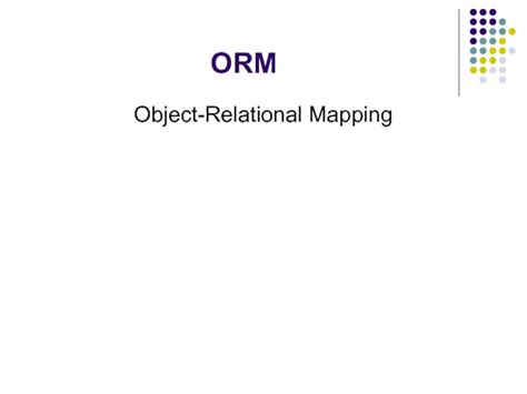 Object-Relational Mapping Example 的图像结果