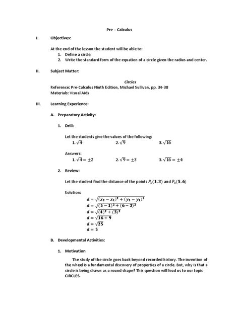 Image result for Precalculus Objectives Examples