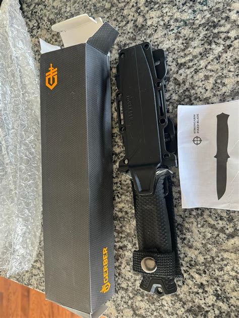 Gerber Gear Strongarm Fixed Blade Knife - Black - Plain Edge With Sheath NEW! | #4716194756