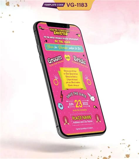 Funky Wedding Invite Card | Masala Bollywood Style Engagement E-Invite ...