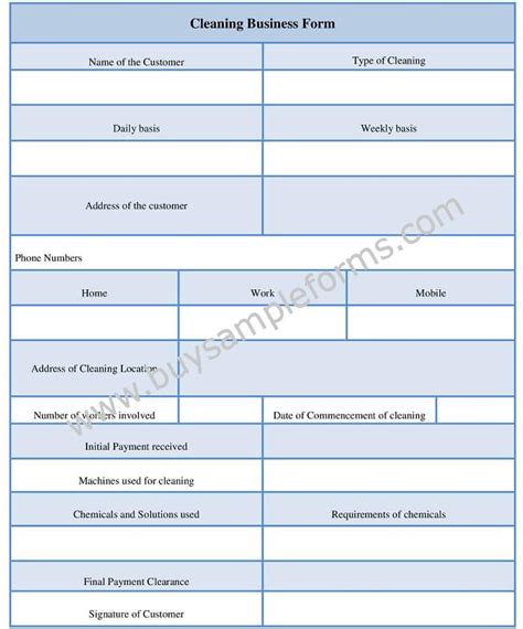 Image result for Free Cleanning Forms Templets