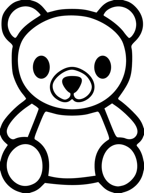 Teddy bear toy black outlines vector illustration 26615743 Vector Art ...