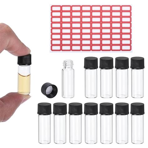 PATIKIL 2ml Clear Glass Vials, 50 Pack Sample Vials with Screw Cap ...