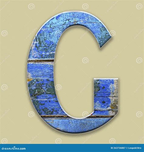 Capital Letter G , Design Painted Wood Stock Image - Image of design ...