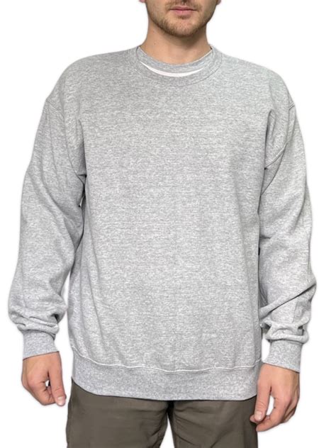 Fruit of the Loom Men's Essential Crew Neck Sweatshirt, Irregular Grey ...