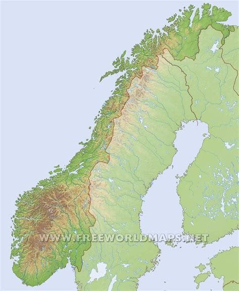 Norway Physical Map