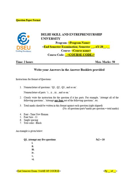 Image result for Question Paper Format