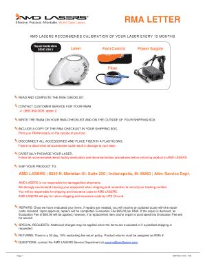 Fillable Online FM-1-b7512b v03 RMA letter and checklist nov 2014cdr ...