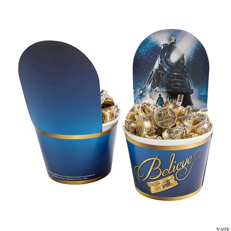 3 3/4" x 7" 12 oz. The Polar Express™-Shaped Paper Snack Cups - 12 Pc.
