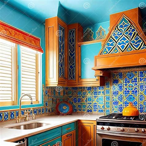 Intricate Patterns of a Moroccan-inspired Mosaic Tile Backsplash in a ...