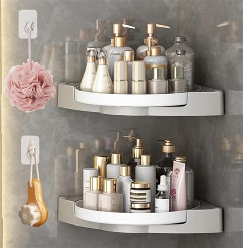 MosQuick® Bath Room Corner Storage 360°Rotating Lazy Susan Shower Caddy ...