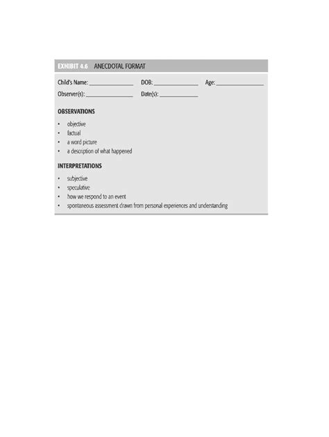 Fillable Online EXHIBIT 46 ANECDOTAL FORMAT - ecenelsoncom Fax Email ...