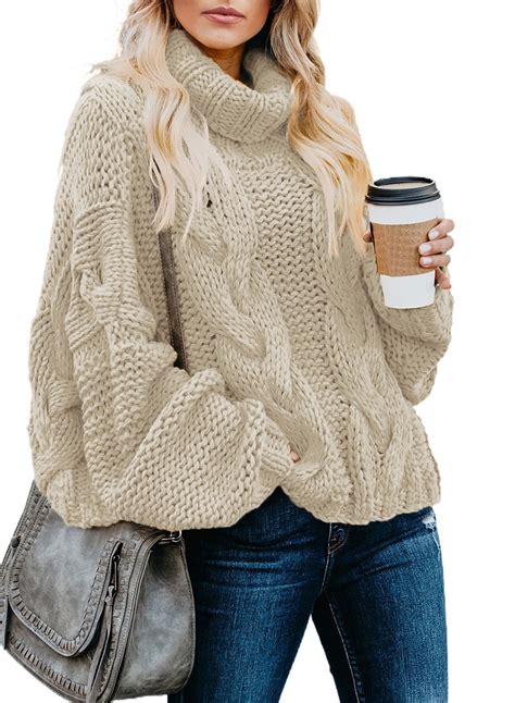 Viikei Knitted Sweater Womens Pullover Sweaters for Women Turtleneck ...