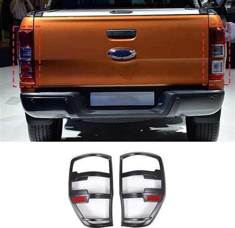 PIUGILH Taillight Cover Rear Tail Light Guard Protector for Ford Ranger Wildtrak Raptor T6 T7 T8 ...