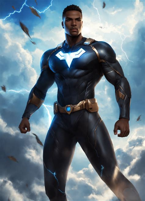 Lexica - Black hero, a strong handsome young black super hero man dark ...