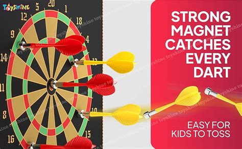 Buy Toyshine 15 Inches Double-Sided Magnetic Dart Board Game with 6 ...