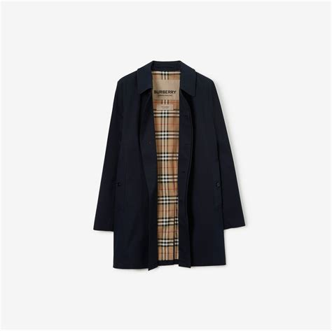 Short Camden Heritage Car Coat in Coal blue - Men, Cotton Gabardine ...